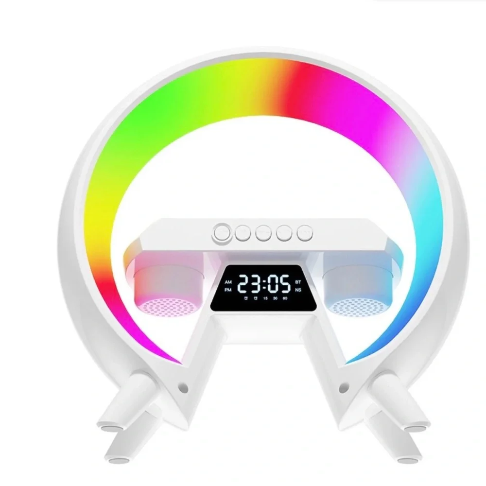 🆕- Led Wireless Charging Speaker/Lamp, Alarm Clock, Sound Machine, Light Modes